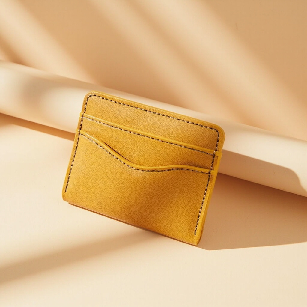 Porte-Cartes en Cuir Végétal – Couleur Miel